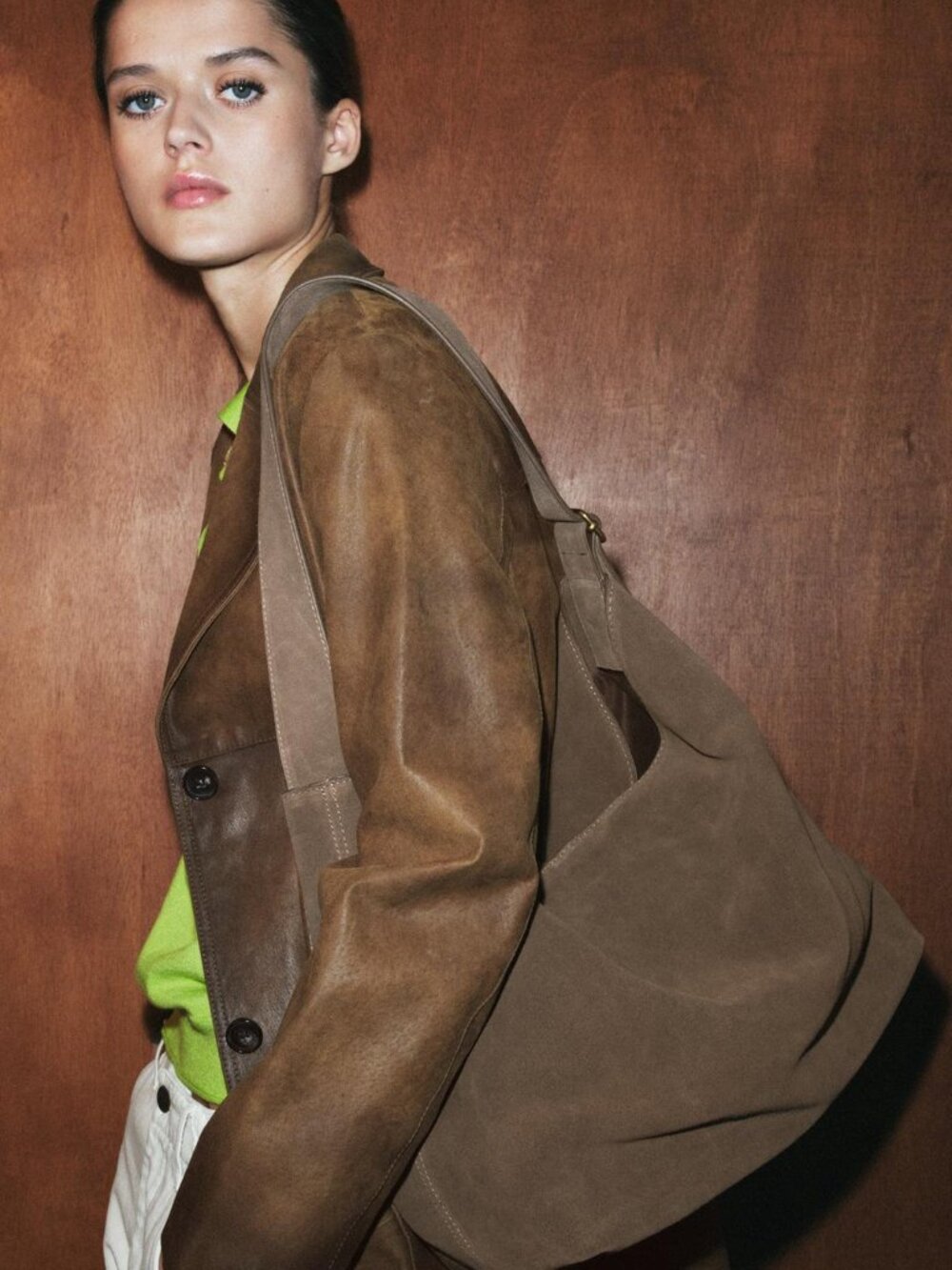 ZARA Maxi Leather Bucket Shoulder Bag, Brown 6076/710/700 NWT $189 - Picture 5 of 5